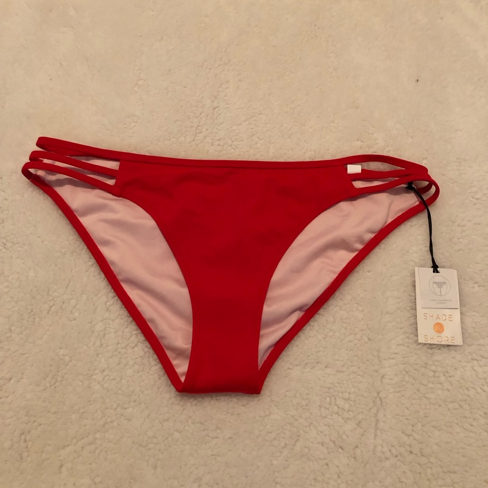 Shade & Shore Women's Vibrant Red Bikini Bottom